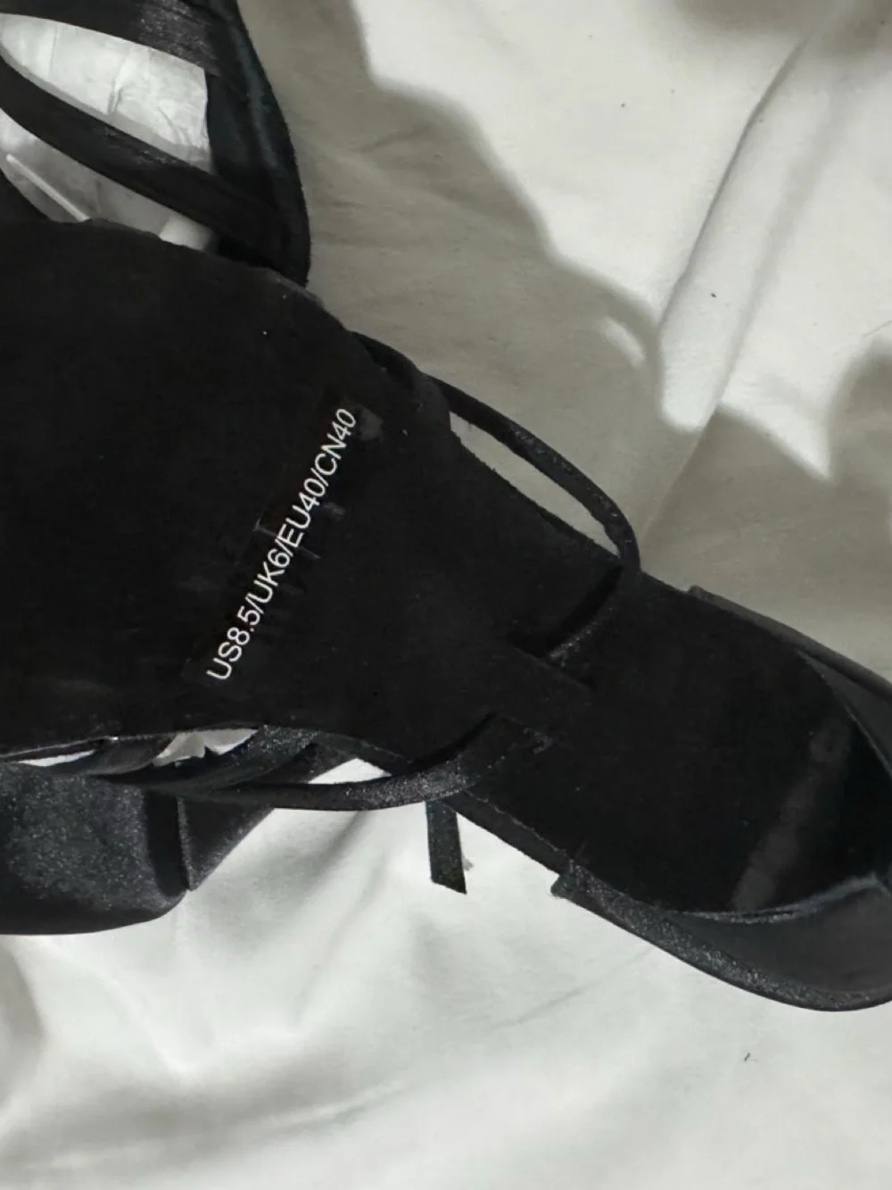 Black Strappy Low Kitten Heel Sandals